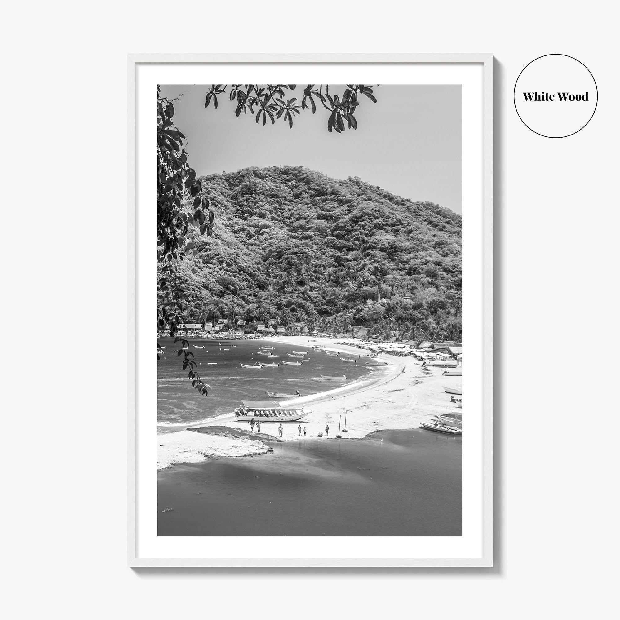 Yelapa Black and White Fine Art Photo Print, Riviera Nayarit, Mexico, Puerto Vallarta Poster