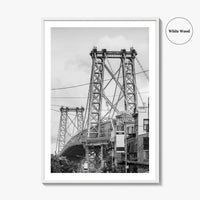 Williamsburg Bridge New York Black and White Fine Art Photo Print, Brooklyn NYC, Poster
