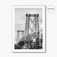 Williamsburg Bridge New York Black and White Fine Art Photo Print, Brooklyn NYC, Poster