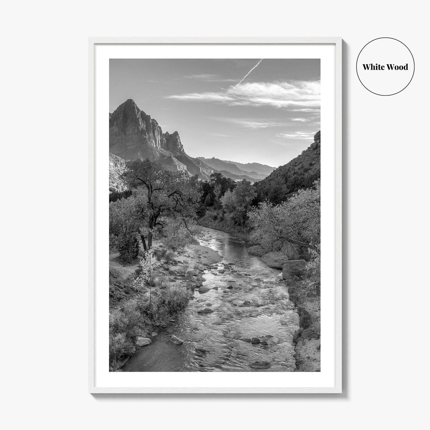 Zion National Park Black and White Fine Art Photo Print, Watchman, Utah USA Poster