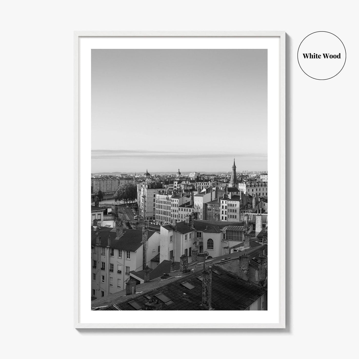 Vieux Lyon Black and White Fine Art Photo Print, Croix-Rousse, France, Wall Decor Poster