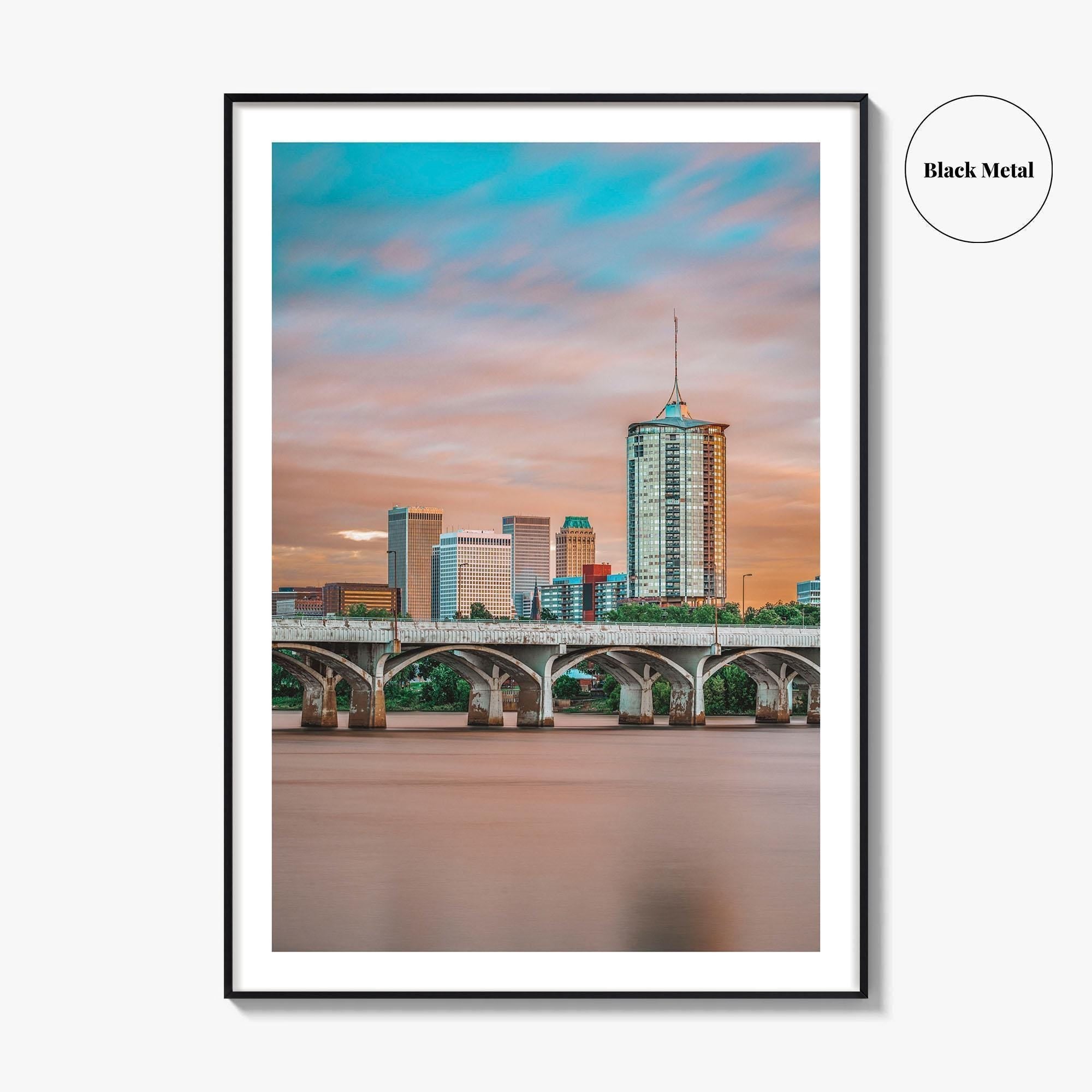Tulsa Skyline Fine Art Photo Print, Wall Art, Oklahoma USA Poster, Arkansas River Downtown
