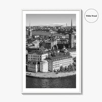 Stockholm Skyline Black and White Fine Art Photo Print, Gamla Stan, Sweden Poster