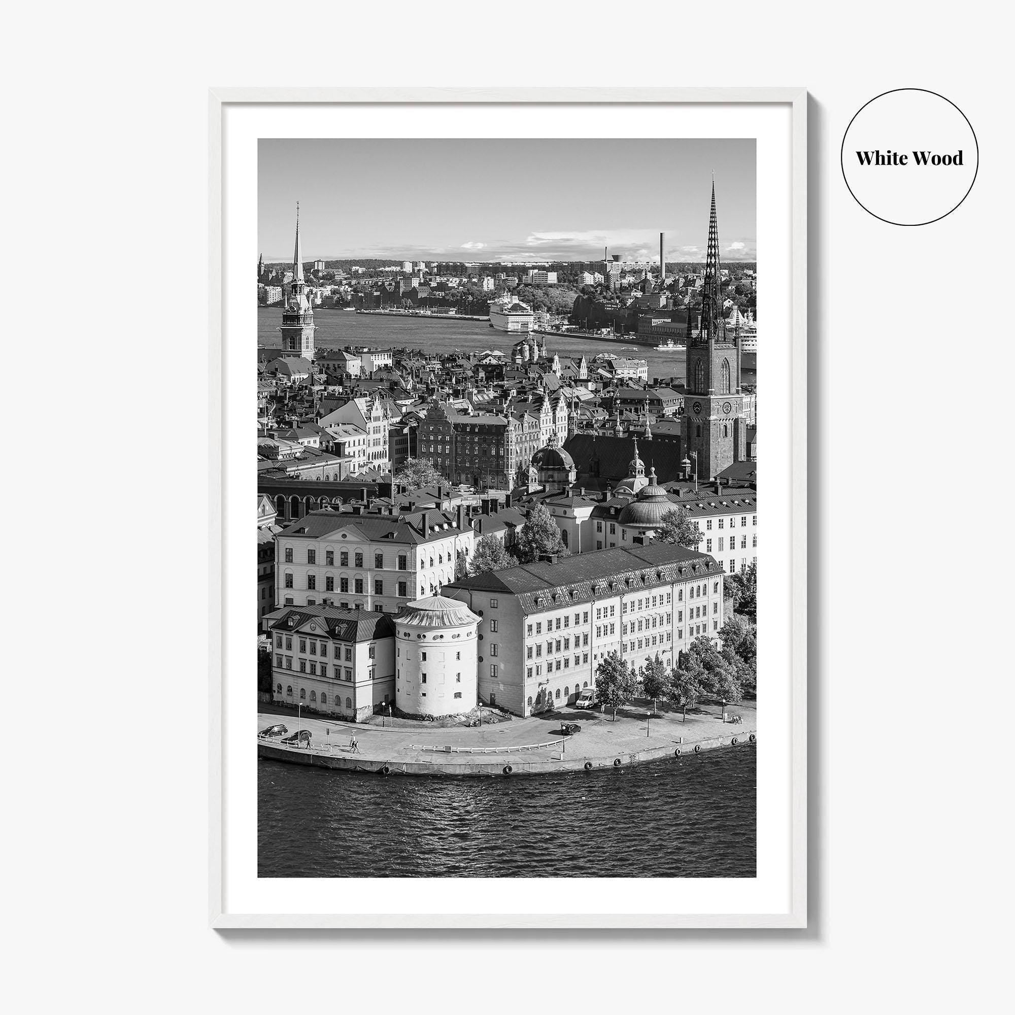 Stockholm Skyline Black and White Fine Art Photo Print, Gamla Stan, Sweden Poster