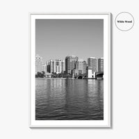 West Palm Beach Skyline Black and White Fine Art Photo Print, Florida Poster