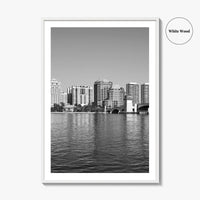 West Palm Beach Skyline Black and White Fine Art Photo Print, Florida Poster
