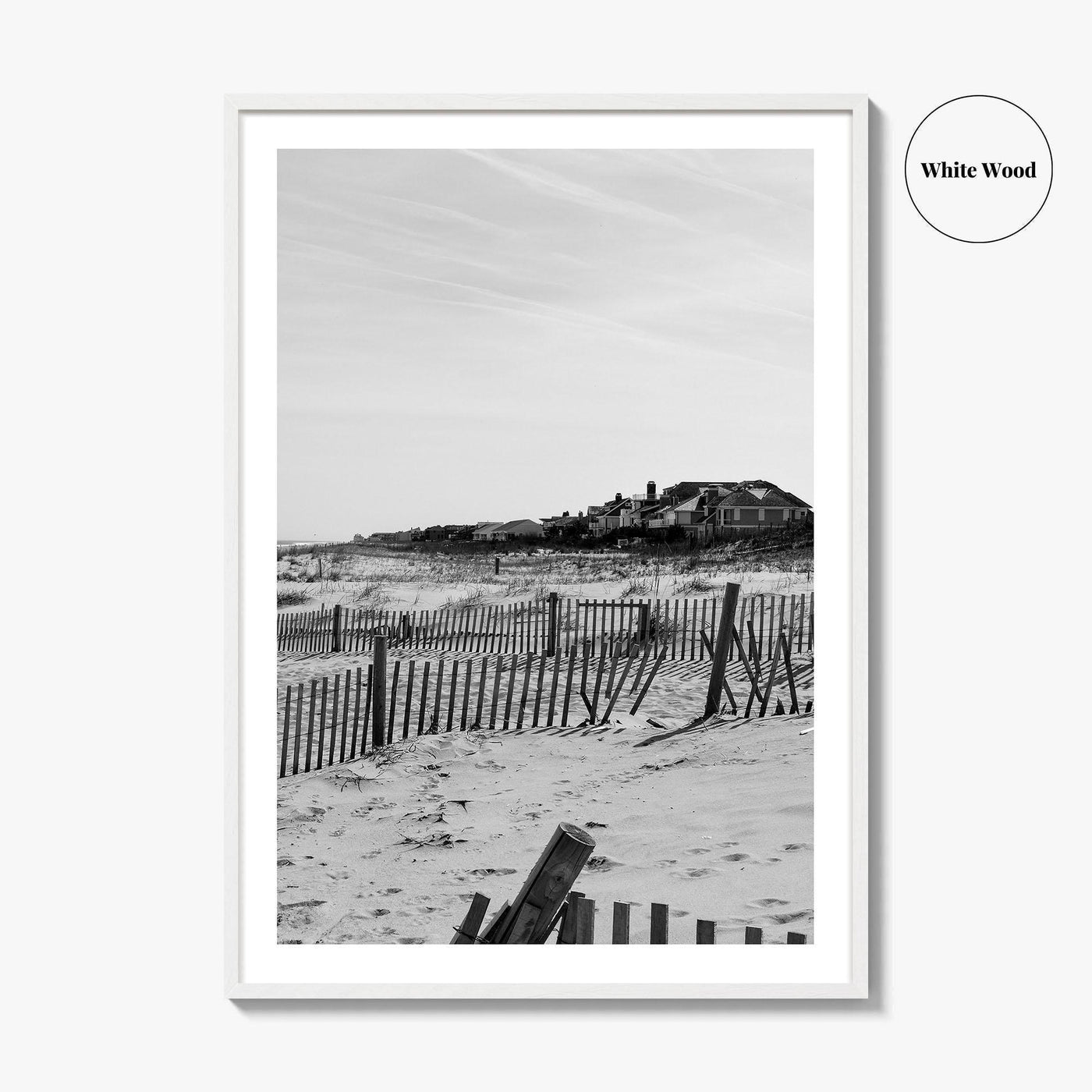 Rehoboth Beach Black and White Fine Art Photo Print, Delaware USA Wall Decor Poster