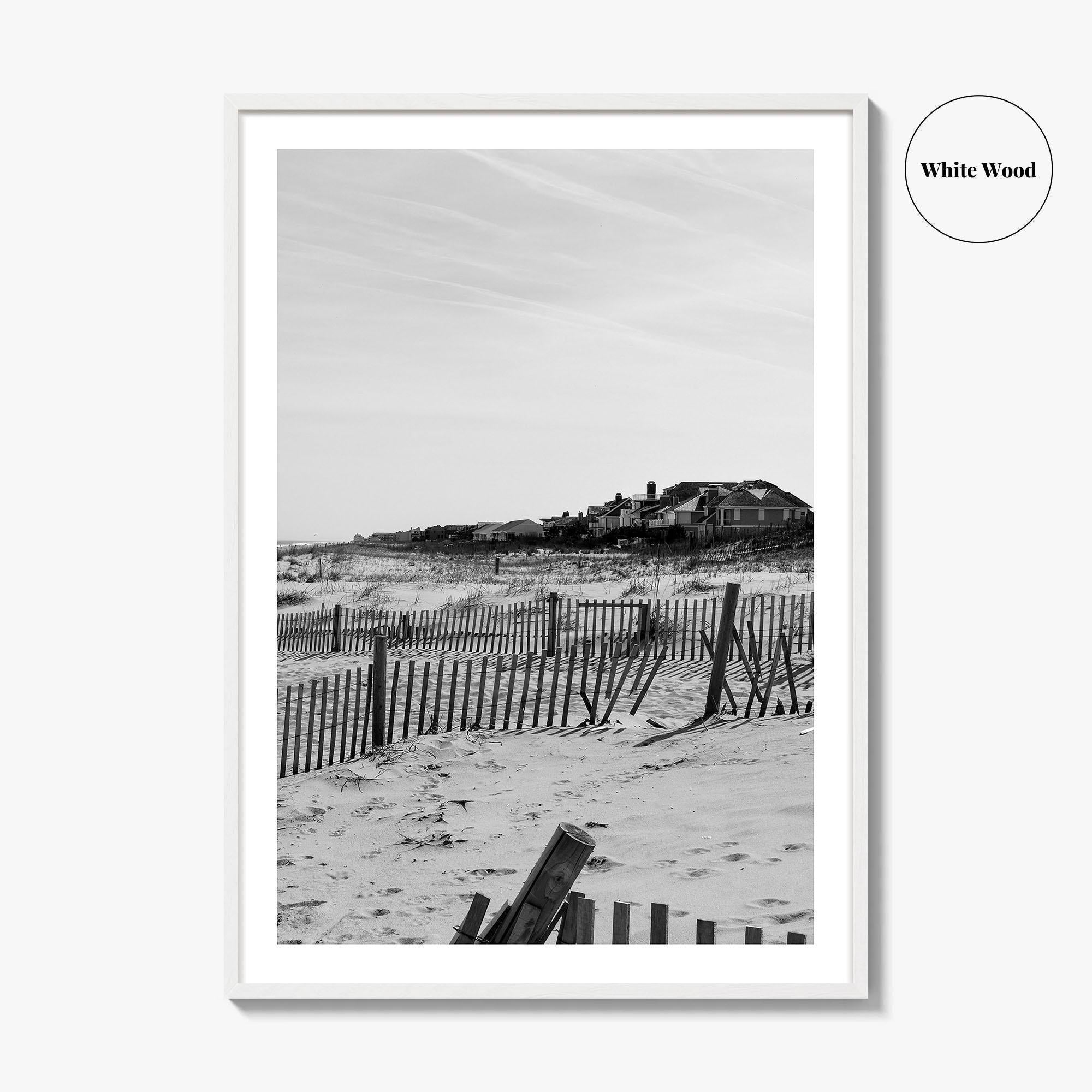 Rehoboth Beach Black and White Fine Art Photo Print, Delaware USA Wall Decor Poster