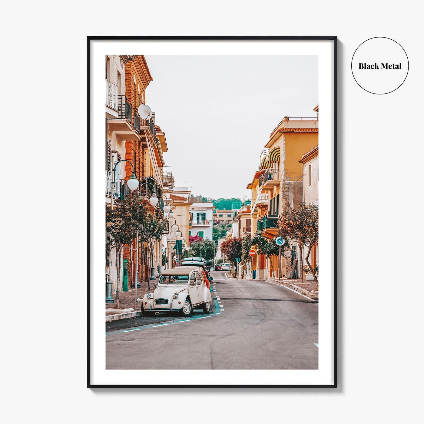 Scauri Italy Fine Art Photo Print, Italian Street, Vintage Car, Minturno Lazio Wall Poster