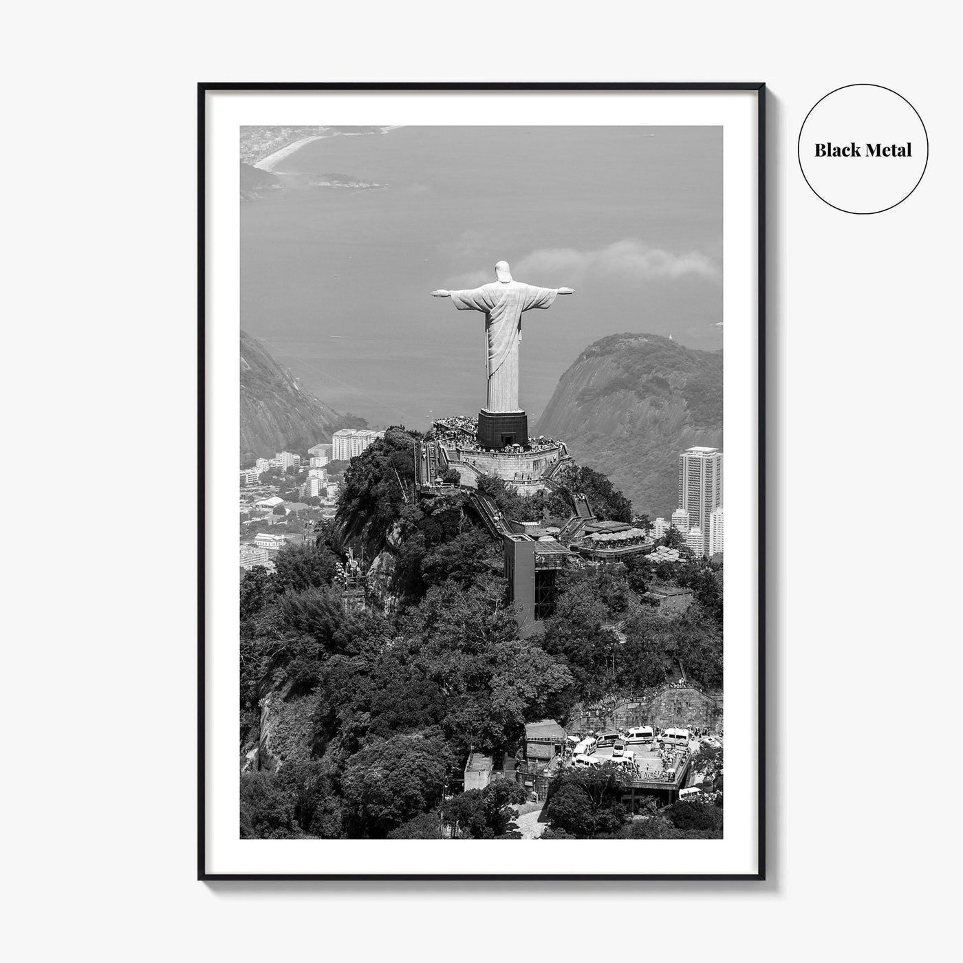 Rio de Janeiro Black and White Fine Art Photo Print, Christ the Redeemer, Brazil Poster