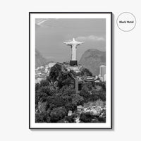 Rio de Janeiro Black and White Fine Art Photo Print, Christ the Redeemer, Brazil Poster