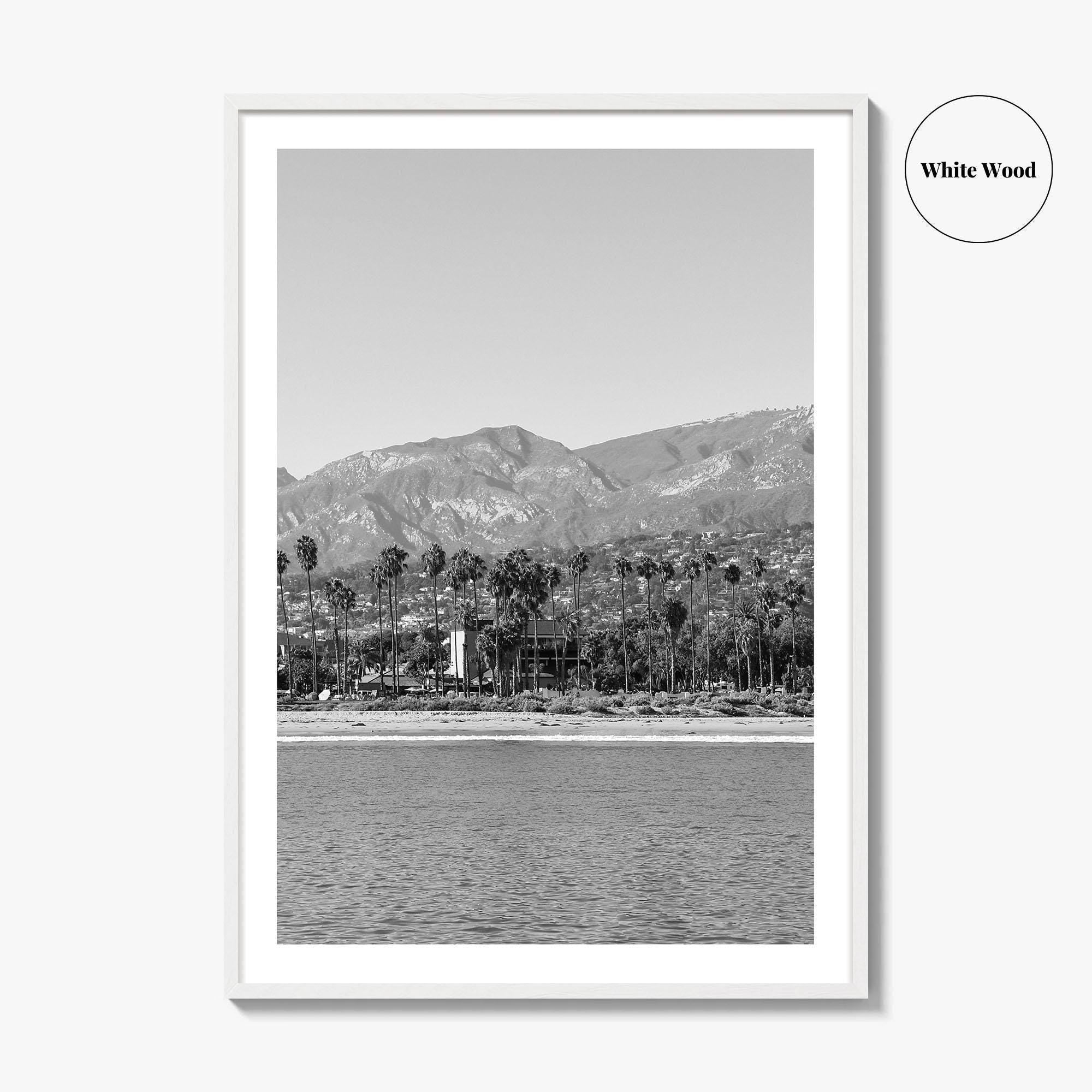 Santa Barbara Black and White Fine Art Photo Print, California Coastline, Stearns Wharf, USA