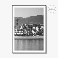 Santa Barbara Black and White Fine Art Photo Print, California Beach Marina Poster