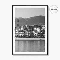 Santa Barbara Black and White Fine Art Photo Print, California Beach Marina Poster
