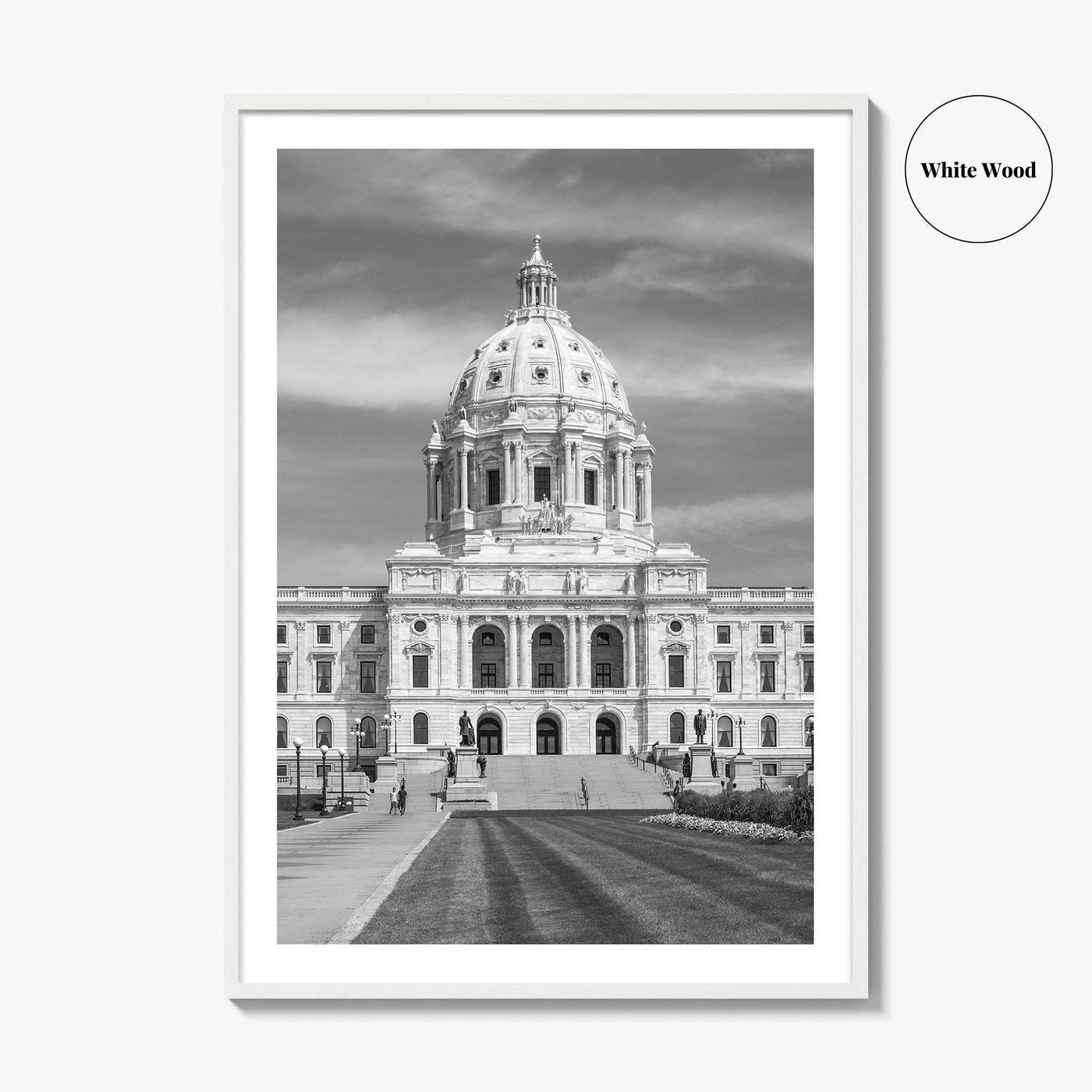 St Paul Black and White Fine Art Photo Print, State Capitol, Minnesota Poster
