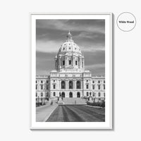 St Paul Black and White Fine Art Photo Print, State Capitol, Minnesota Poster