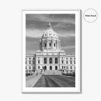 St Paul Black and White Fine Art Photo Print, State Capitol, Minnesota Poster