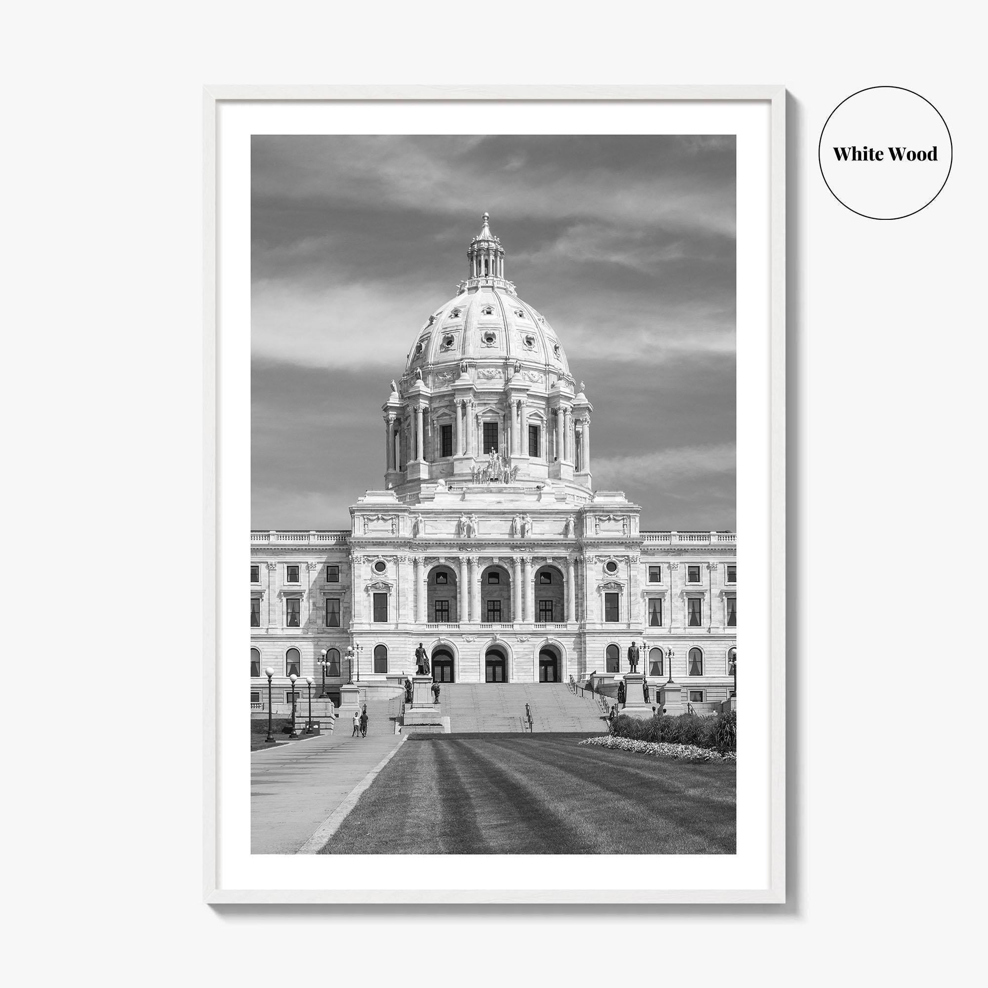 St Paul Black and White Fine Art Photo Print, State Capitol, Minnesota Poster