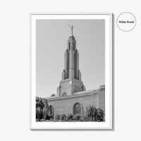 Redlands Black and White Fine Art Photo Print, Mormon Temple, California Poster, San Bernardino