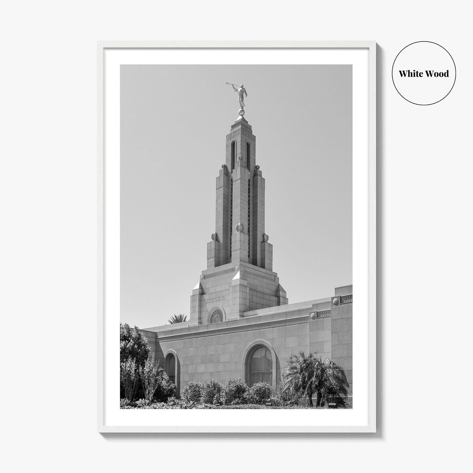 Redlands Black and White Fine Art Photo Print, Mormon Temple, California Poster, San Bernardino