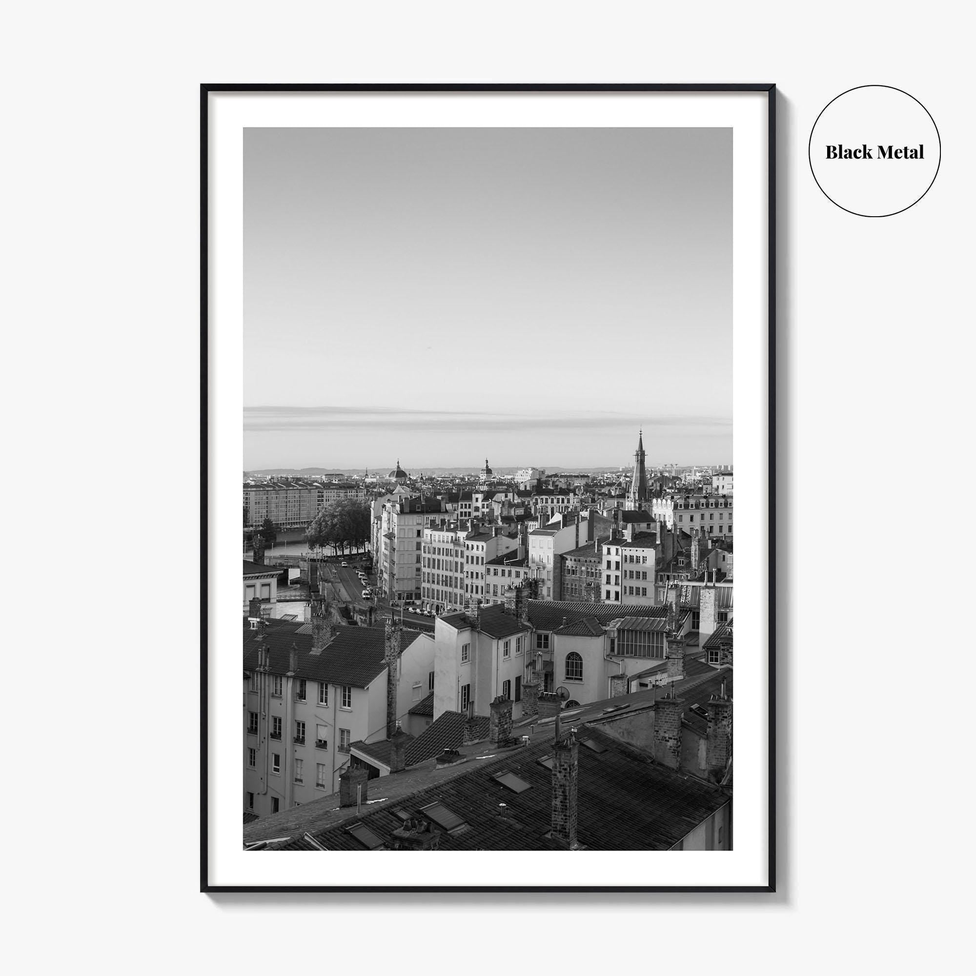 Vieux Lyon Black and White Fine Art Photo Print, Croix-Rousse, France, Wall Decor Poster