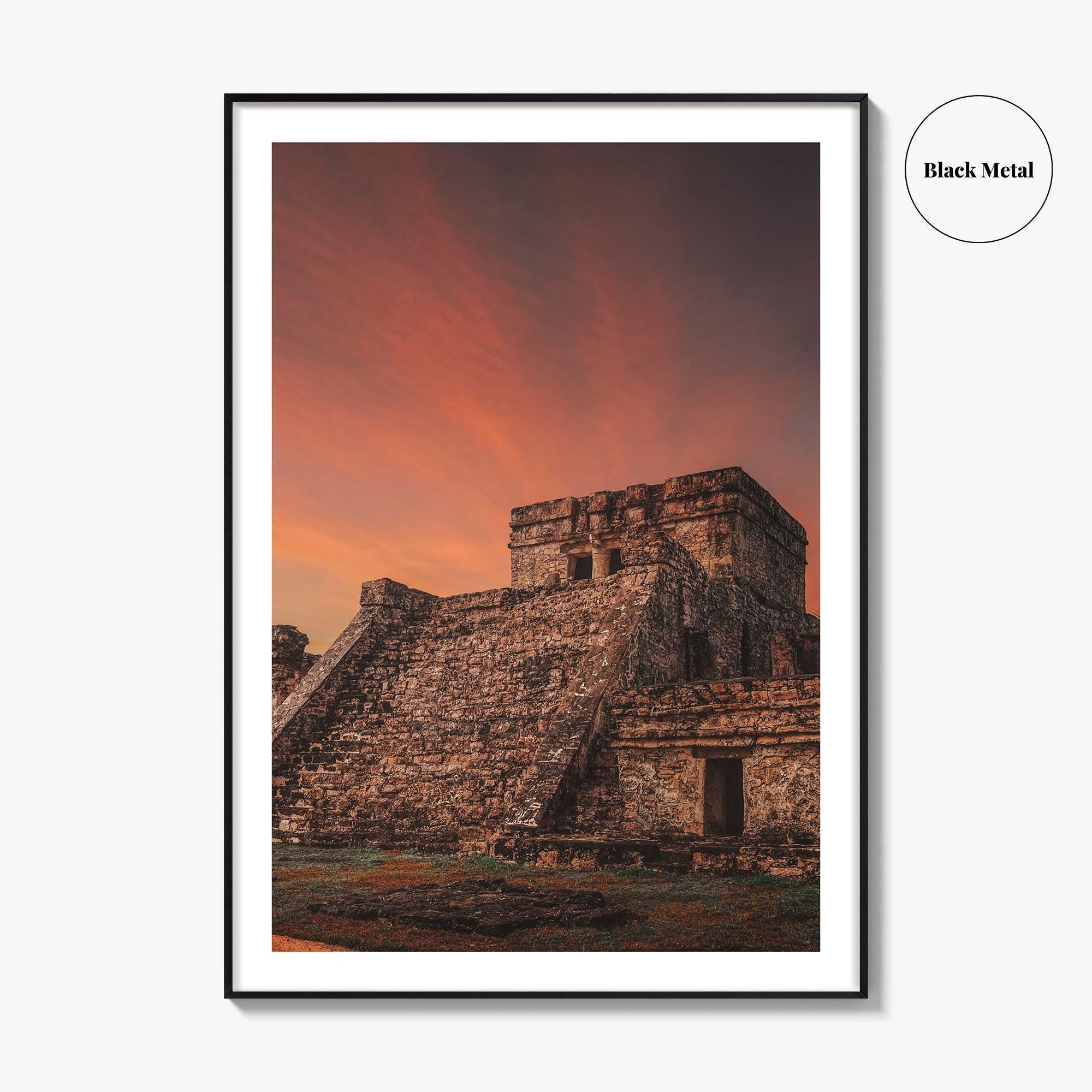 Tulum Mexico Fine Art Photo Print, El Castillo Mayan Ruins, Riviera Maya Wall Poster