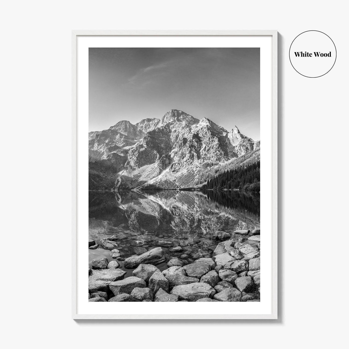 Tatra National Park Black and White Fine Art Photo Print, Morskie Oko, Poland, Zakopane