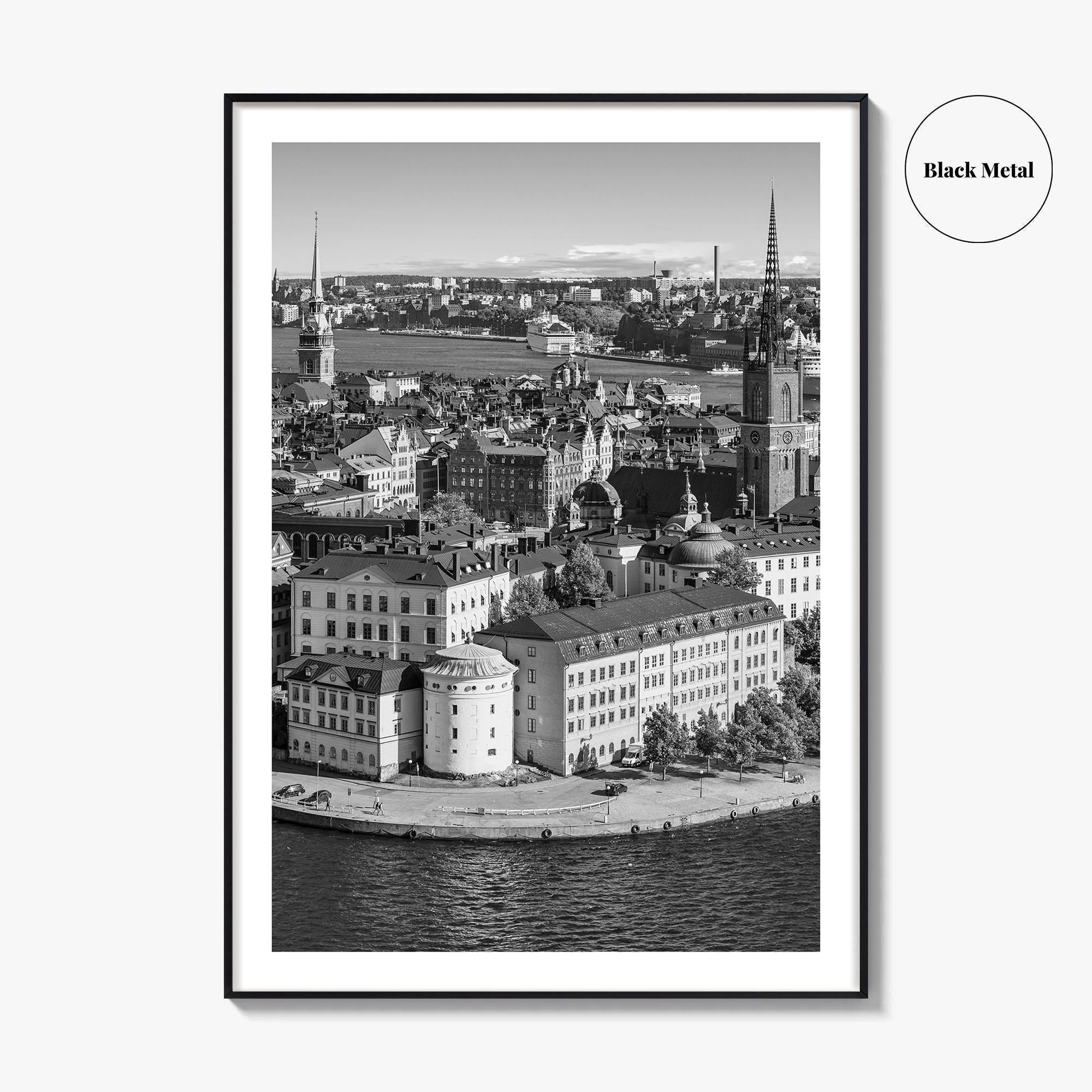 Stockholm Skyline Black and White Fine Art Photo Print, Gamla Stan, Sweden Poster