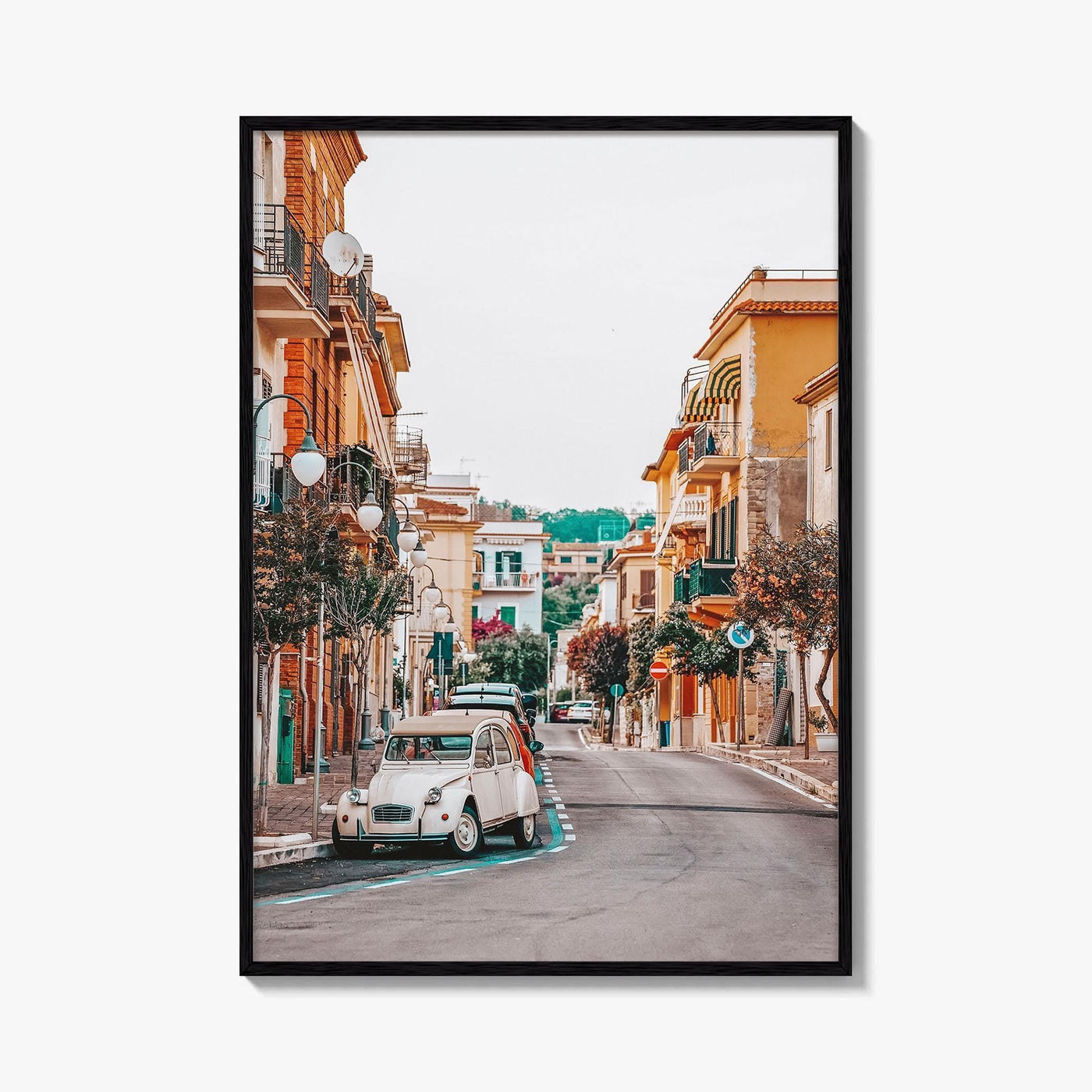 Scauri Italy Fine Art Photo Print, Italian Street, Vintage Car, Minturno Lazio Wall Poster