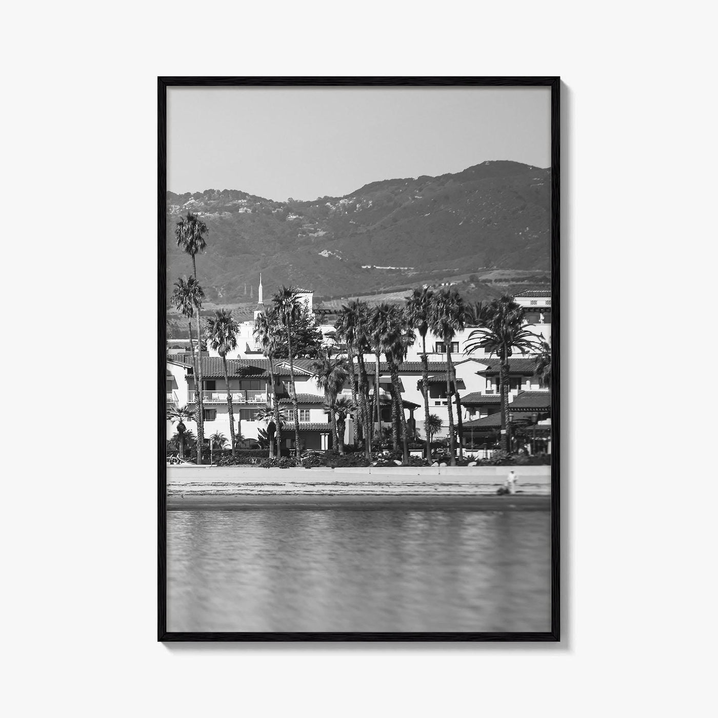 Santa Barbara Black and White Fine Art Photo Print, California Beach Marina Poster