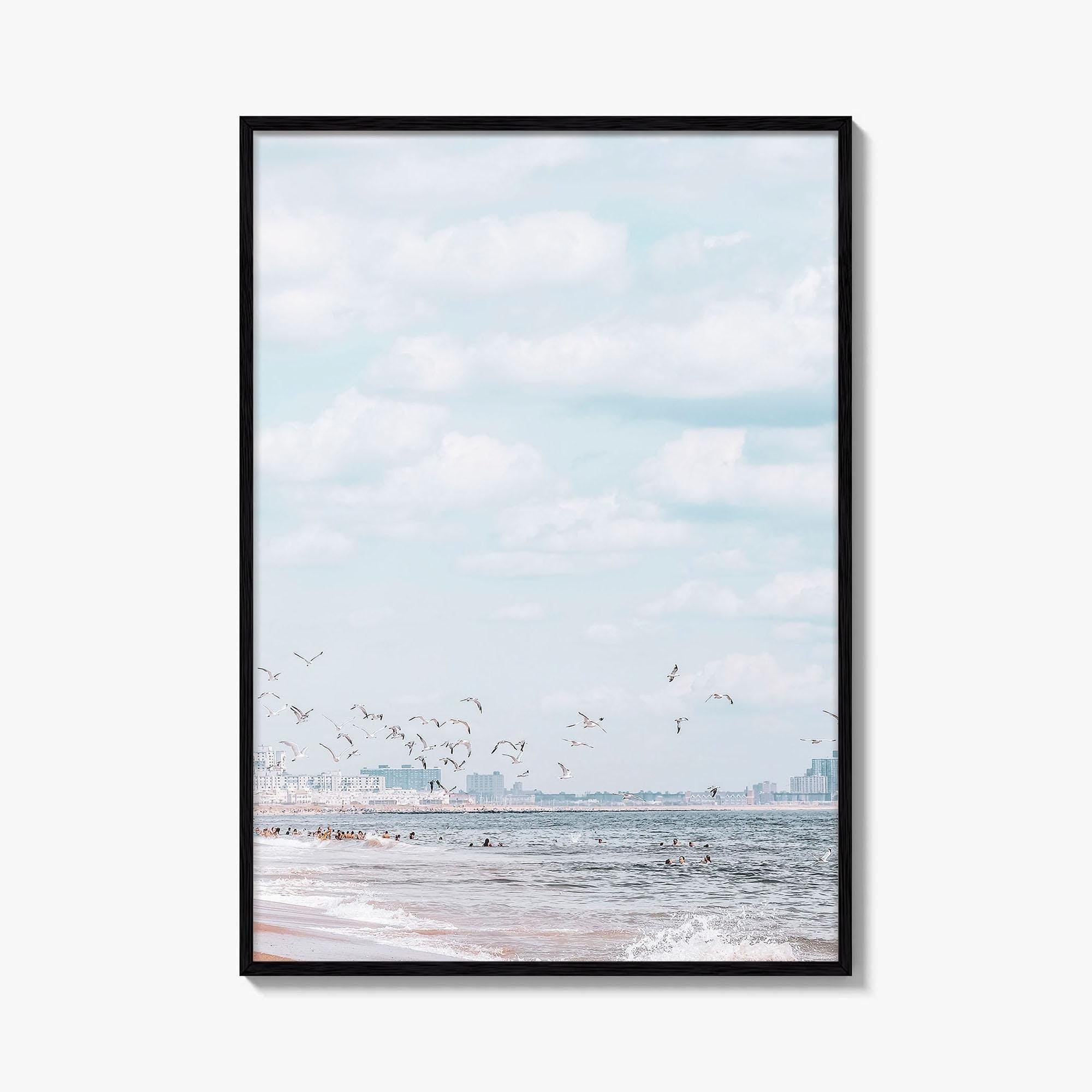 Rockaway Beach Blue Fine Art Photo Print, Queens NYC Ocean Wall Poster
