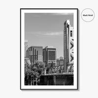 Sacramento Skyline Black and White Fine Art Photo Print, Tower Bridge, California Poster
