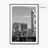 Sacramento Skyline Black and White Fine Art Photo Print, Tower Bridge, California Poster