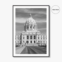 St Paul Black and White Fine Art Photo Print, State Capitol, Minnesota Poster