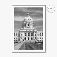 St Paul Black and White Fine Art Photo Print, State Capitol, Minnesota Poster