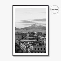 Yerevan Black and White Fine Art Photo Print, Armenia Wall Poster, Mount Ararat, Cascade