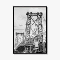 Williamsburg Bridge New York Black and White Fine Art Photo Print, Brooklyn NYC, Poster