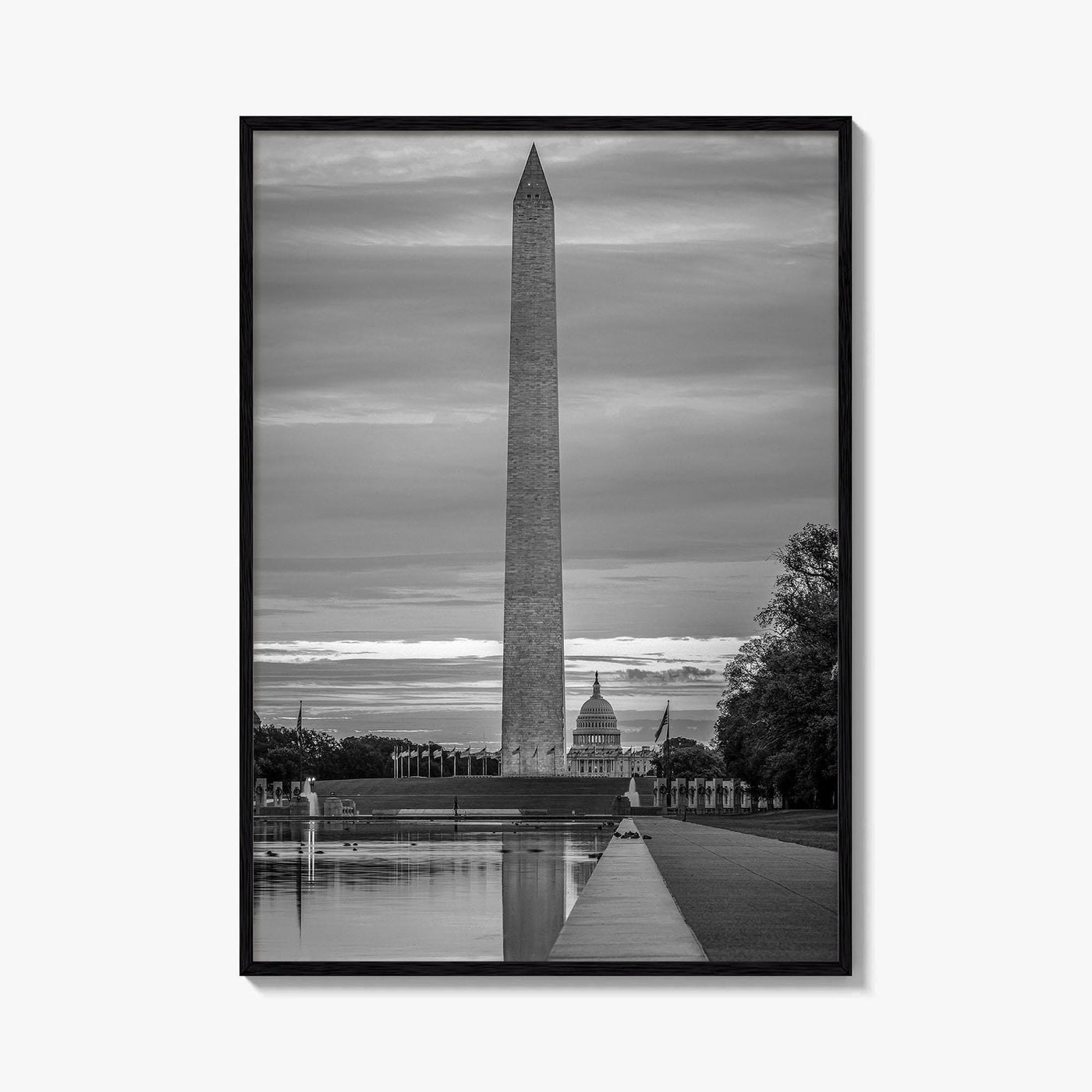 Washington DC Black and White Fine Art Photo Print, US Capitol National Mall Poster