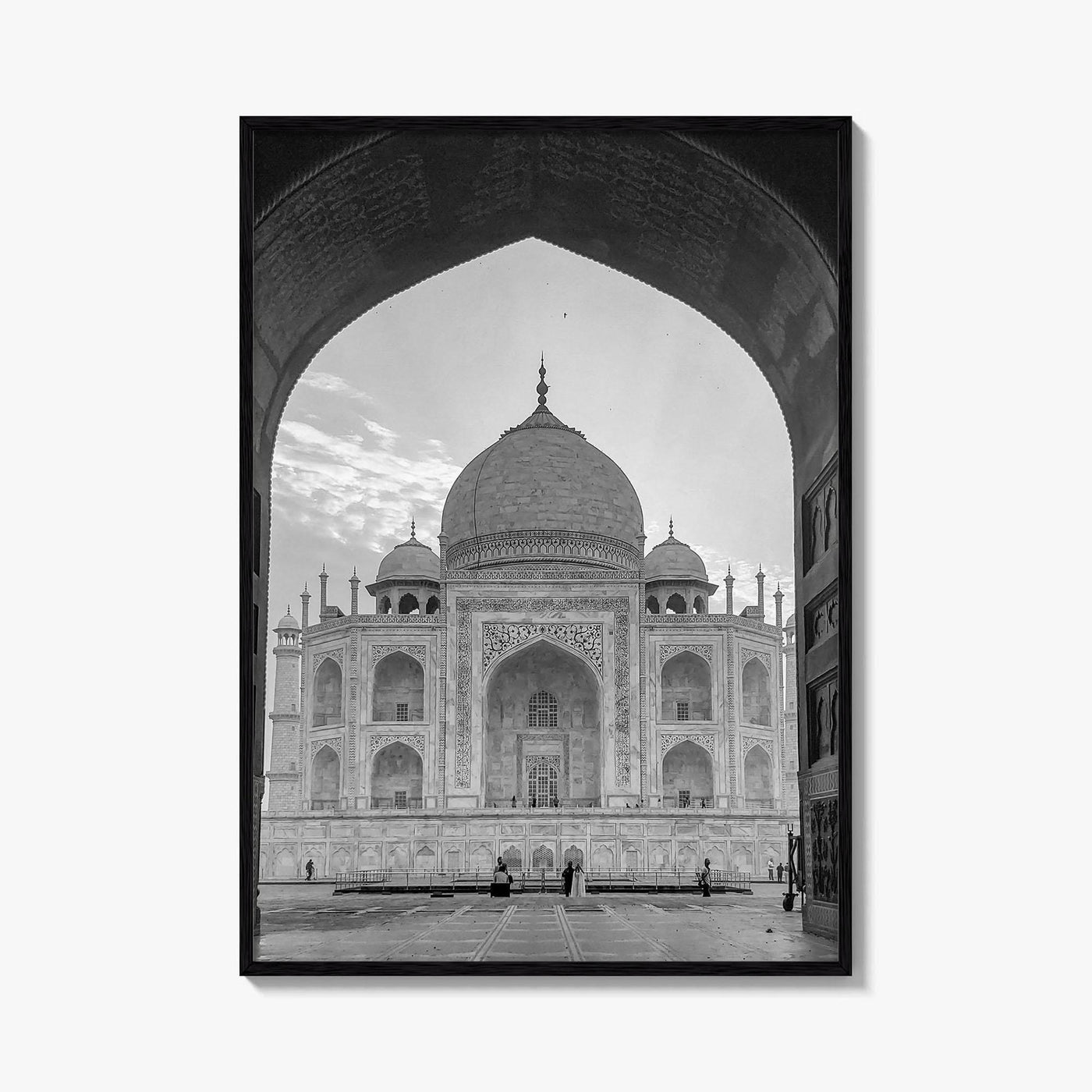 Taj Mahal Black and White Fine Art Photo Print, Agra India Poster