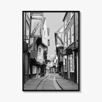 The Shambles York Black and White Fine Art Photo Print, England UK, Wall Poster