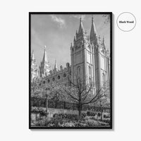 Salt Lake City Black and White Fine Art Photo Print, Utah Poster