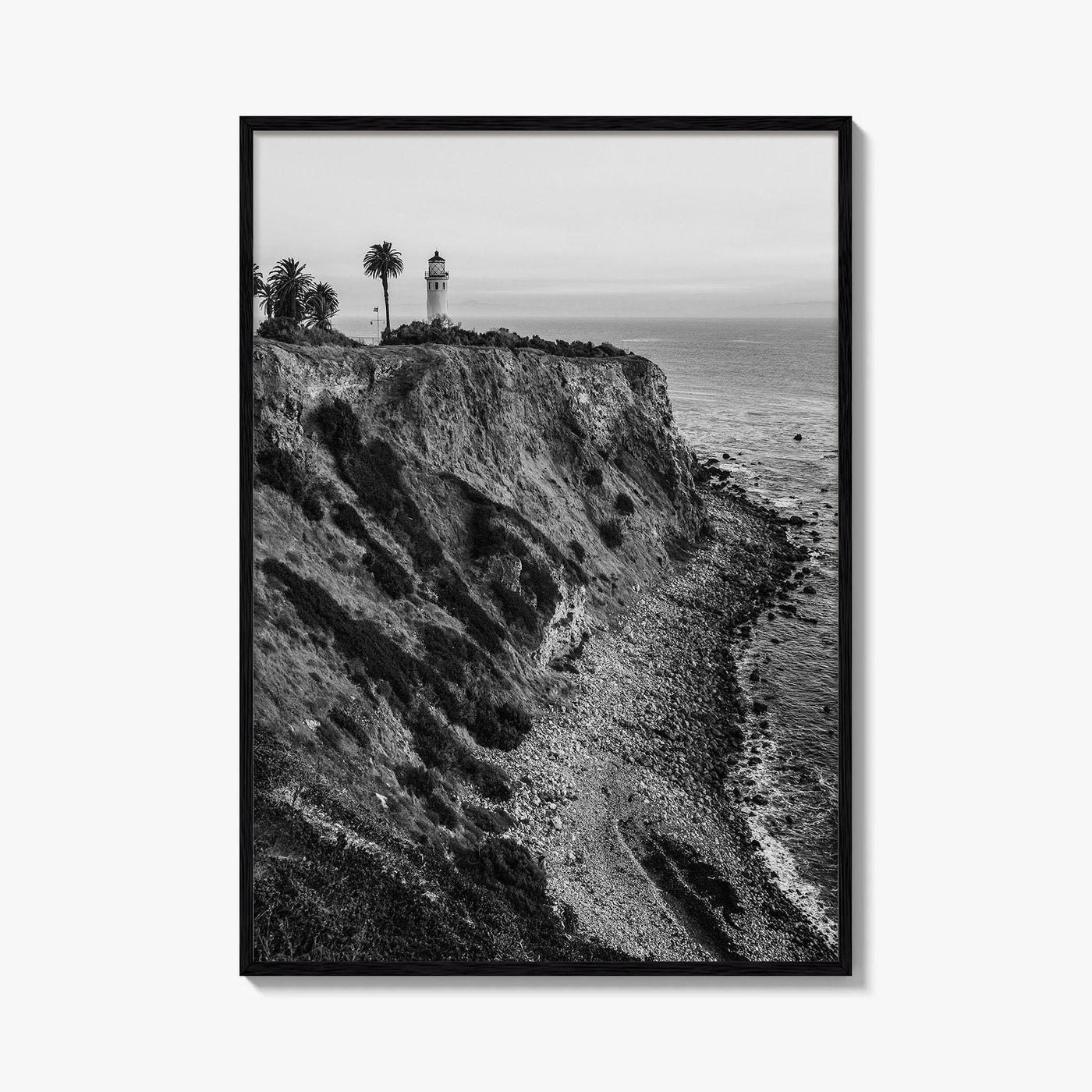 Rancho Palos Verdes Black and White Fine Art Photo Print, Point Vicente Lighthouse Poster