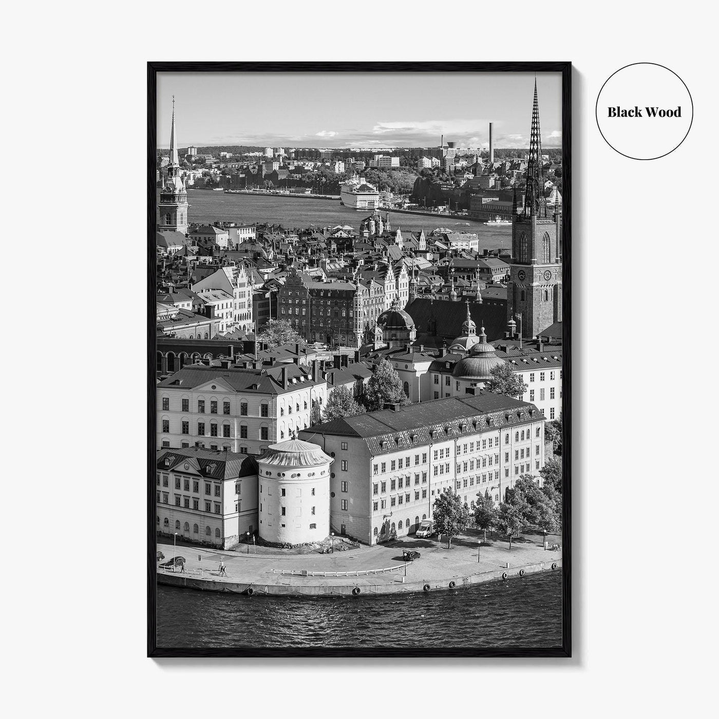 Stockholm Skyline Black and White Fine Art Photo Print, Gamla Stan, Sweden Poster