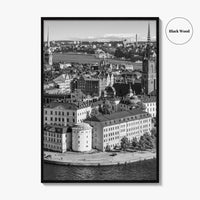 Stockholm Skyline Black and White Fine Art Photo Print, Gamla Stan, Sweden Poster