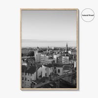Vieux Lyon Black and White Fine Art Photo Print, Croix-Rousse, France, Wall Decor Poster
