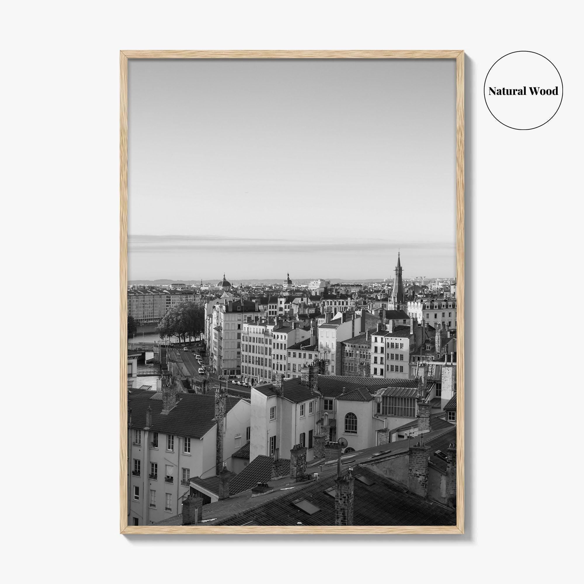 Vieux Lyon Black and White Fine Art Photo Print, Croix-Rousse, France, Wall Decor Poster