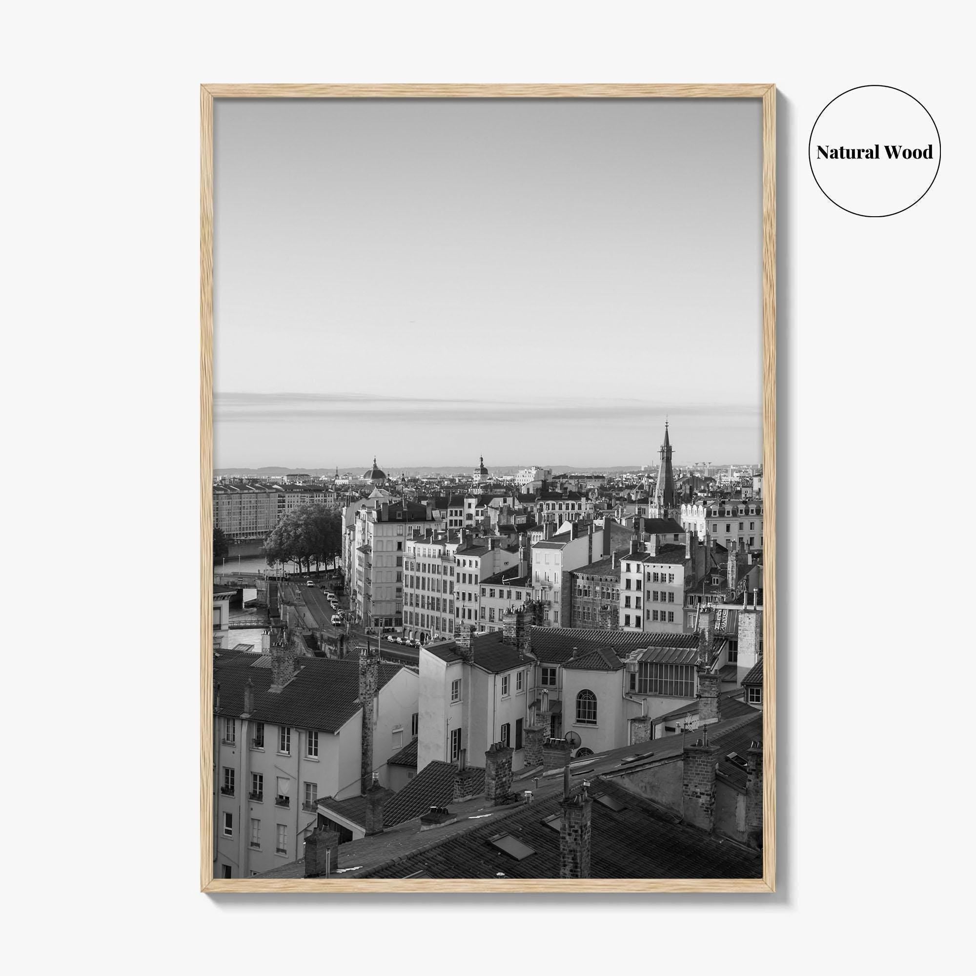 Vieux Lyon Black and White Fine Art Photo Print, Croix-Rousse, France, Wall Decor Poster