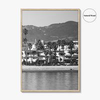 Santa Barbara Black and White Fine Art Photo Print, California Beach Marina Poster