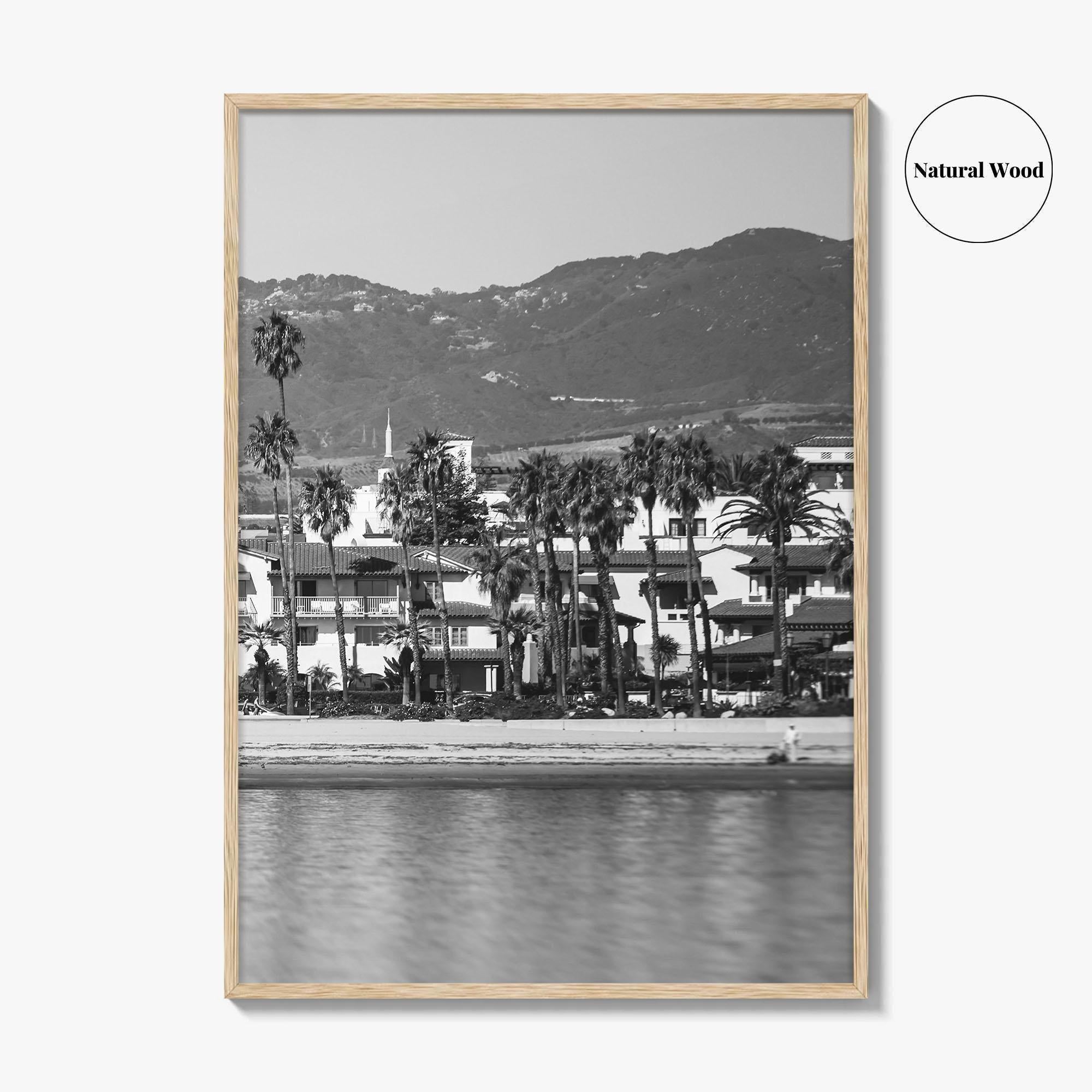 Santa Barbara Black and White Fine Art Photo Print, California Beach Marina Poster