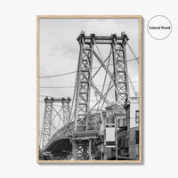 Williamsburg Bridge New York Black and White Fine Art Photo Print, Brooklyn NYC, Poster